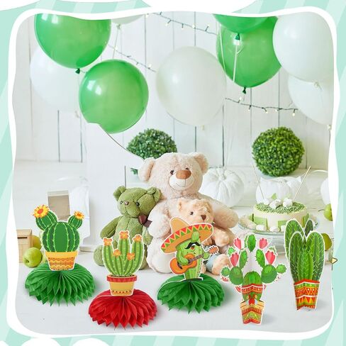 9 Pieces Fiesta Table Centerpieces Paper Mexican Honeycomb Decoration Colorful Cinco De Mayo Table Topper Decor for Carnivals Taco Tuesday Cactus Theme Party Photo Props Decoration Supplies in Saudi Arabia