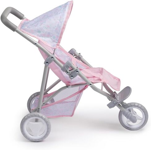 JC Toys | Berenguer Boutique |3 Wheeled Folding Doll Jogger Stroller | Pink | Ages 3+ in Saudi Arabia