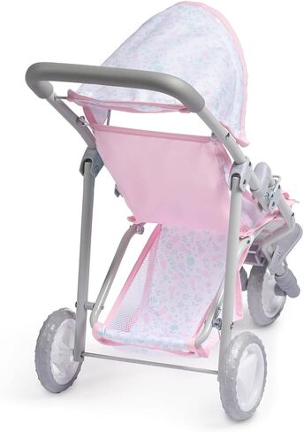 JC Toys | Berenguer Boutique |3 Wheeled Folding Doll Jogger Stroller | Pink | Ages 3+ in Saudi Arabia