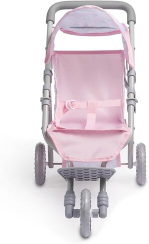 JC Toys | Berenguer Boutique |3 Wheeled Folding Doll Jogger Stroller | Pink | Ages 3+ in Saudi Arabia