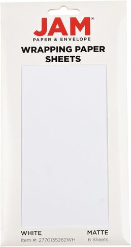 JAM Paper Gift Wrap - Matte Wrapping Paper Sheets - 30" x 20" Per Sheet (25 Sq Ft Total) - Matte Ivory - 6 Sheets/Pack in Saudi Arabia