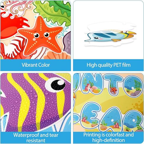 العودة إلى مدرسة Boardin Bulletin School Decoritations Under the Sea Bulletin Board Stet Sea Animal Fish Paper Clutouts Tropical Fish Fish Dives in Supplies for Kids School in Saudi Arabia
