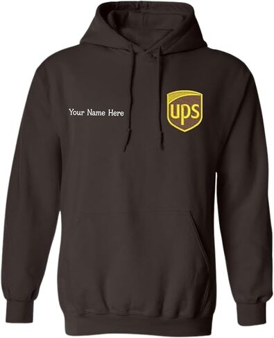 سويت شيرت بغطاء رأس مطرز من ALLNTRENDS UPS United Parcel Service (2XL، بني) in Kuwait