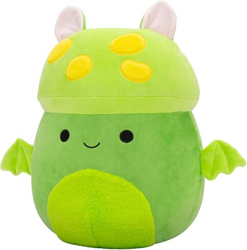 ضفدع ويندي الأخضر الأصلي مقاس 35.56 سم من Squishmallow مع تطريز الفطر - قطيفة Jazwares الرسمية (كبير) in Saudi Arabia
