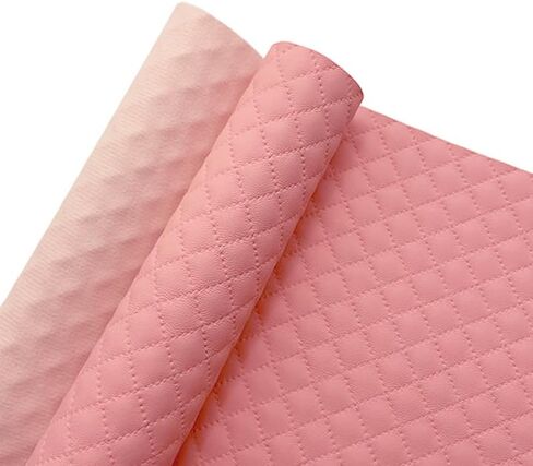 Soft FauxLeather Fabric 16 x 54 Inches Quilted Plaid Upholstery Vinyl for Motorcycle Sofa Bags Chairs Car Seats Upholstery DIY Crafts (Black) in Kuwait