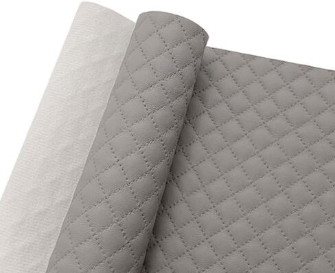 Soft FauxLeather Fabric 16 x 54 Inches Quilted Plaid Upholstery Vinyl for Motorcycle Sofa Bags Chairs Car Seats Upholstery DIY Crafts (Black) in Kuwait