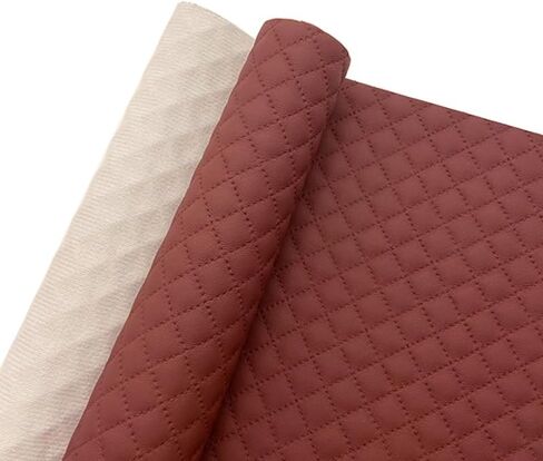 Soft FauxLeather Fabric 16 x 54 Inches Quilted Plaid Upholstery Vinyl for Motorcycle Sofa Bags Chairs Car Seats Upholstery DIY Crafts (Black) in Kuwait