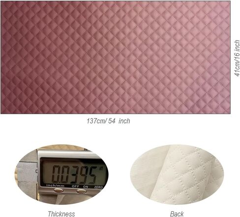 Soft FauxLeather Fabric 16 x 54 Inches Quilted Plaid Upholstery Vinyl for Motorcycle Sofa Bags Chairs Car Seats Upholstery DIY Crafts (Black) in Kuwait