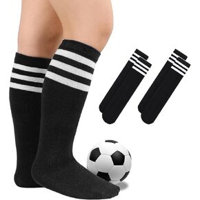 Zando Kids Soccer Baseball Football Softball Socks Cotton Girls Knee High Socks Uniform Socks for Boys Girls 3-12 years