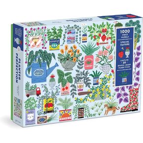 Planter Perfection 1000 Piece Puzzle with Shaped Pieces from Galison - 27" x 20" Puzzle with 20 Uniquely Shaped Pieces, Colorful Artwork, Thick & Sturdy Pieces, Challenging & Fun Activity for Adults