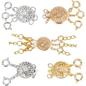 4PCS Necklace Layering Clasps Separator Buckle Necklace Necklace for Women Free Safety Jewelry Locking Clasp Converter Chain Extender