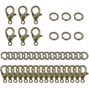 مجموعة إكسسوارات صنع مجوهرات Patikil ، 100 PCS Lobster Clasp 400 PCS حلقة قفزة مفتوحة للمجوهرات DIY ، البرونز