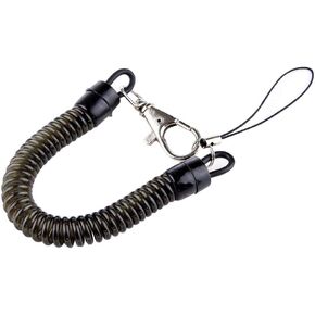Mollensiuer 8pcs coil springs keykain anti-lost key key ring key key cell hook stail stair stair coil collable coil coys with clost lebster clasp and split ring strap for keys wallet (Black)