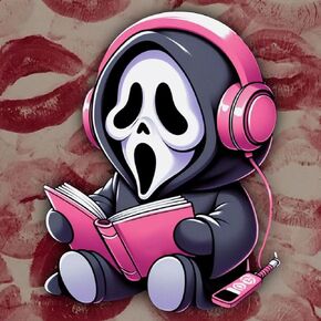 DIY 5D Diamond Art Painting Cute Ghostface 16x16 Inch. Round Full Drill Rhinestone Embroidery for Home Wall Decoration
