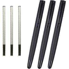 Yunchun 5pcs Black Forest Forest Liquid Gel Ink Rollerball Abels ، أقلام معدنية متوسطة مع 5 عبوات إضافية ، أقلام اليومية للكتابة السلسة ، القلم المهني للأعمال ، الحبر القلم للرجال والنساء
