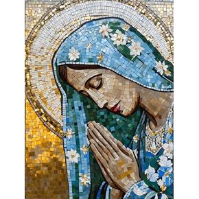 PuageMti الفسيفساء على غرار Virgin Mary Diamond Painting ، Religion 5d Diamond Painting Kits for Home Wall Decor