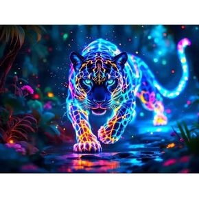 مجموعات الطلاء الفهد للبالغين 5D جولة كاملة الحفر حيوانات الفنية الفنية الفنية الفنية للبالغين تبدأ ، DIY الماسي مجموعات الفن الأحجار الكريمة والحرف لديكور الجدار المنزل 12x16inch