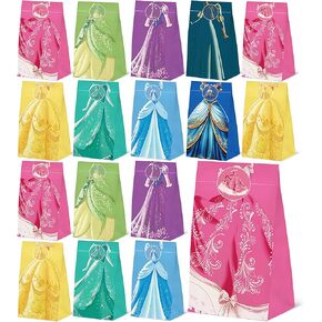 24 PCS Princess Party Gift Facs with Princess موضوع ملصقات الأميرة موضوع Goodie Bags Princess Party Form
