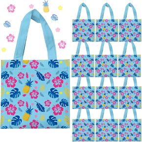 GANKTOWCOY 20 Pcs Cartoon Party Favor Bags,Reusable Hawaiian Gift Non-woven Bags with Handles for Animation Themed Party Decorations