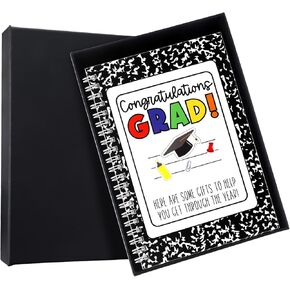 2025 Graduation Gift Card Book with Black Box 5.08 x 7.48 Inch Grad College Survival Greeting Holder Care Package Present for High School Class of 2025 Gift from Parents Teacher Family