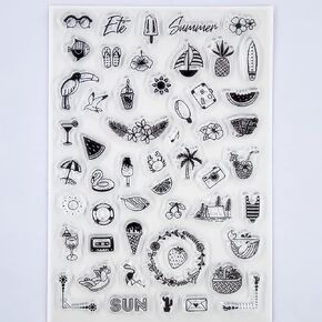 Kwan Crafts Daily Icons Summer Sun Bird Clear Stamps لزخرفة البطاقات و DIY Scrapbooking 3050606