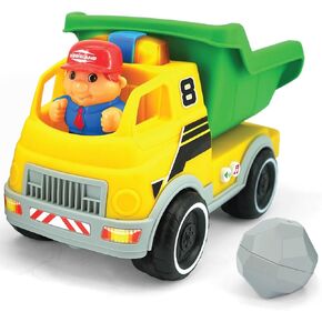 Kiddieland: Light & Sound: Truck Truck - سيارة بناء مركبة مركبة ، محطات السيارات ، شخصية سائق ، محرك وقرن ، الأطفال والأطفال الصغار الذين تتراوح أعمارهم بين 1 سنة+