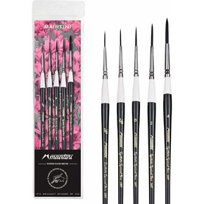 Mairtini Professional Grade 1097 Series Watercolor Brushes Set 5pcs تفاصيل فرش مصغرة للتفاصيل الدقيقة واللوحة الفنية