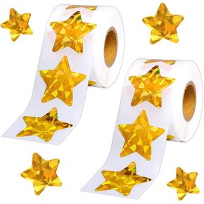 1000 PCS ملصقات شكل النجوم الذهبية ، BetterJonny 1 بوصة 1 بوصة لاصق ، ملصقات التصوير الفوتوماني اللصق ، ملصقات ملصقات براقة ، مكافأة للأطفال في الفصل الدراسي كهدايا DIY تزيين الحرف اليدوية