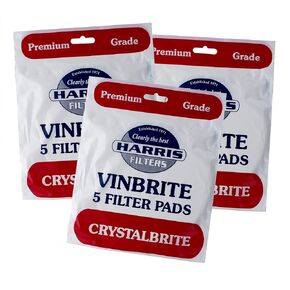 HARRIS 3x Harris Crystalbrite Filter Pads 5-pk Use with Harris Vinbrite MK3 Filter Kit