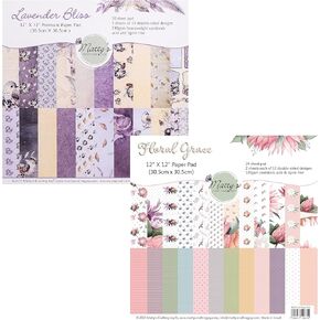 Lavender Bliss and Floral Grace Scrapbook Paper Pads - Bundle