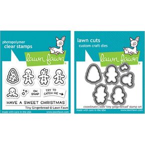 Lawn Fawn Tiny Gingerbread Clear Clear و Dies تنسيق ، حزمة من عنصرين (LF2417 ، LF2418)
