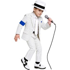 Dance Star Costume for Kids Boys 80s 90s Pop Star Stage Outfits Halloween Party Dress Up