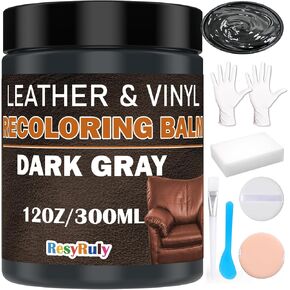 Leather Recoloring Balm Black Leather Dye Vinyl Paint Car Interior Seat Furniture Conditioner Couch Recliner Boots Jacket Shoes Handbag Purse Belt Color Restorer Fade Wear Scratch Remover Repair Kit in Saudi Arabia