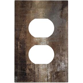 Burnt Orange Red 70S Mid Century Boho Sun Sunset Abstract Art 3 Gang 2-Toggle 1-Decorator/GFCI Device Combination Wallplate Outlet Cover Decorative Double Toggle/Single Rocker Combo Light Switch Cover