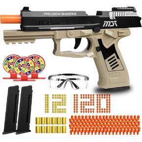 Toy Gun with Automatic Reloading Rebound Shell Ejecting and Soft Foam Blaster, Ideal for Shooting Games, Education Model Toys, Gift for Kids Boys Girls
