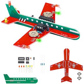 Gikfun Learning DIY Airplane Kit للمبتدئين ، 3 ألوان LED LID الأضواء اللطيفة طقم مشروع لممارسة طالب المدرسة الثانوية EK8486