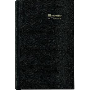 Brownline® 2025 Traditional Daily Planner, Untimed Journal, 12 Months, January to December, Perfect Binding, 10" x 7.875", Black (C550.BLK-25)