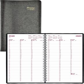 Brownline® 2025 Coilpro ™ Weekly Planner ، كتاب المواعيد ، 12 شهرًا ، من يناير إلى ديسمبر ، ملزمة مزدوجة ، 11 "× 8.5" ، أسود (CB950C.Blk-25)