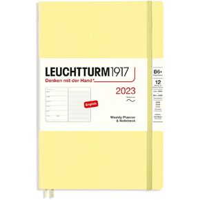 Leuchtturm1917 - Weekly Planner & Bookbook Softcover Paperback (B6+) 2023 ، Port Red (1 يناير - 31 ديسمبر ، 2023)