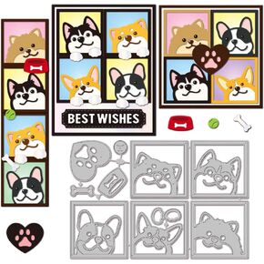 غلوبلاند الكلب خلفية القطع يموت لتصنيع البطاقات إطار جرو قطع يموت من أجل DIY Scrapbooking Journal