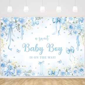 MEHOFOND Pink Bow Girls Baby Shower Background Floral A Sweet Little Girl is on The Way Girl Baby Shower Decorations with Bow Sprinkle Newborn Baby Shower Party Supplies Photo Booth Props 7x5ft