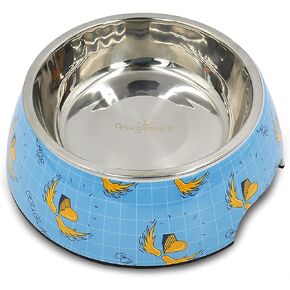 Hugsmart Pet Dog Bowl ، أوعية حيوانات أليفة مقاوم للميلامين ، وطعام لطيف وطبق ماء مع قاعدة سيليكون غير مركبة للحيوانات الأليفة الصغيرة والكبيرة (تشجيع وعاء الكلاب ، L)