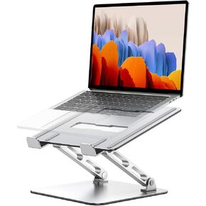 Ergonomic Laptop Stand for Desk, Dual-Bar Support & Height Adjustable Laptop Riser Holder, Ventilated & Portable Computer Notebook Stand, Compatible with MacBook Air Pro/Dell/HP (10"-16")