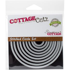 Cottagecutz Basics Scitched Circle ، 0.75-3.75 بوصة ، 9/PKG ، رمادي
