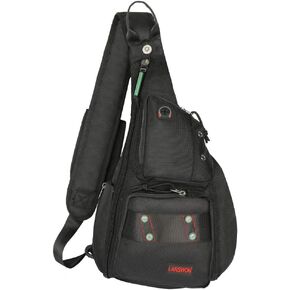 Larswon Sling Backpack, Sling Bag, Crossbody bag for Women Small Backpack Men Backpacks for Small Laptop Tablets Black