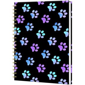 مؤلف دفتر مجلة Iampanda Spiral Journal ، ملزمة Twin-Wire Strong مع Premium Paper for Women ، 60 Sheets B5 College Proced/Journal ، مثالي للعمل في المكتب المدرسي ، Purple Galaxy Dog Paw