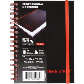 Black N 'Red: Poly Twinwire Notebook ، محكم ، 5-7/8 × 4-1/8 ، أبيض ، 70 ورقة/لوحة -: - تباع كحزمان من - 1 -/ - إجمالي 2 لكل منهما