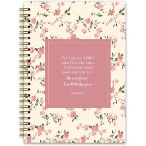 Christian Bible Isaiah 41:13 Verse Spiral Notebook Journals, Christian Journals for Women, Church Notes Journal, Prayer Journal, Hardcover Spiral Notebooks College Ruled 5.5 x 8.3