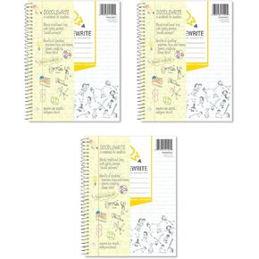 يتضمن دفتر ملاحظات سلكي على نطاق واسع من Doodlewrite ، 3 حزمة ، مطالبات رسومات الشعار المبتكرة للحفاظ على التركيز ، إبداع الشرارة/الخيال ، تخفيف الإجهاد ، 10.5 "× 8" ، 50 ورقة/100 صفحة