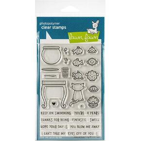 Lawn Fawn Clear Stamps 4"X6"-Keep On Swimming